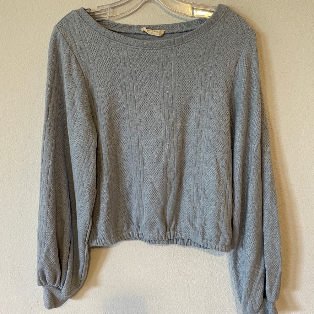 Altar'd State Soft Blue Knit Top